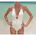 Custom Solid Color One-piece Swimsuit Ladies Over Size Black and White Sexi Mature Bikini